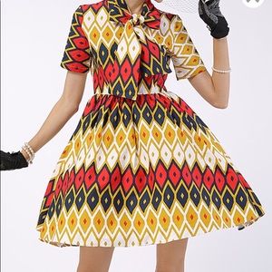 Red and a yellow retro inspired dress